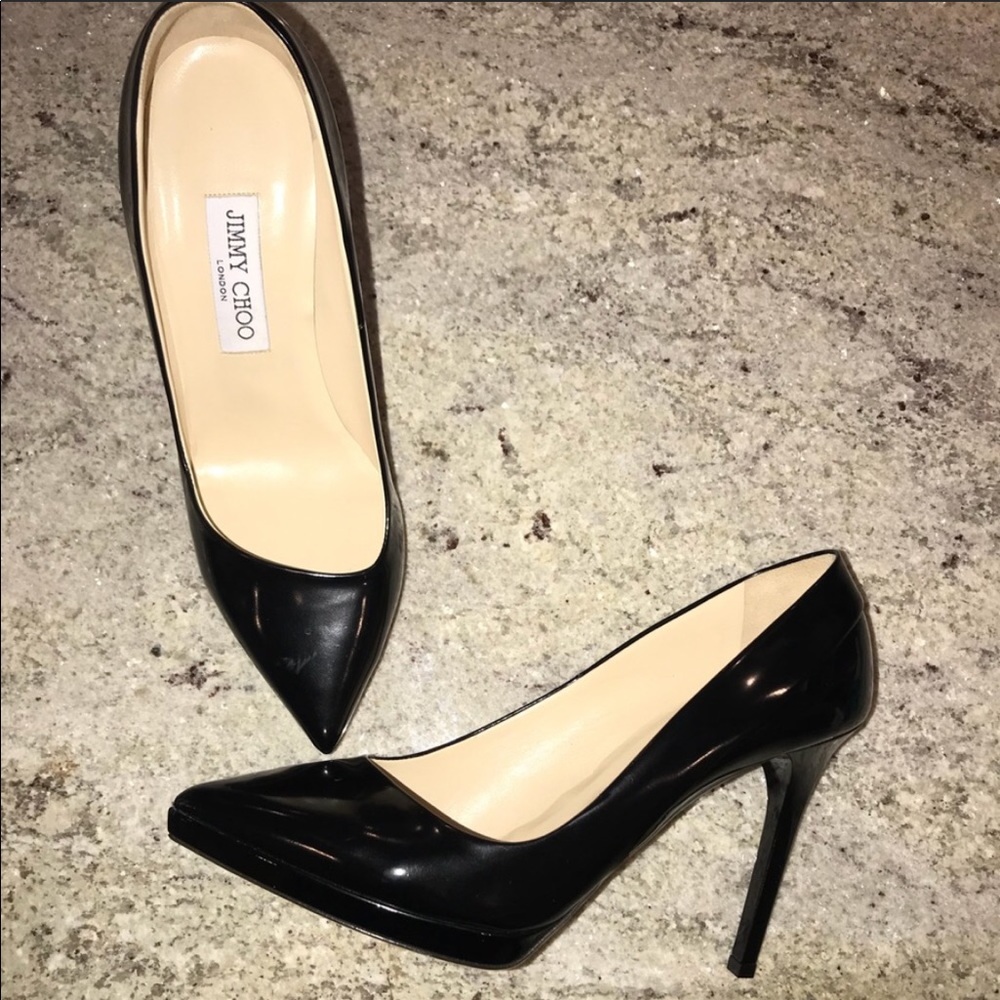 Jimmy Choo Black Pointed Platforms